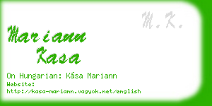 mariann kasa business card