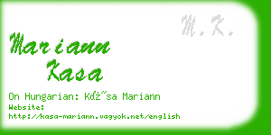 mariann kasa business card